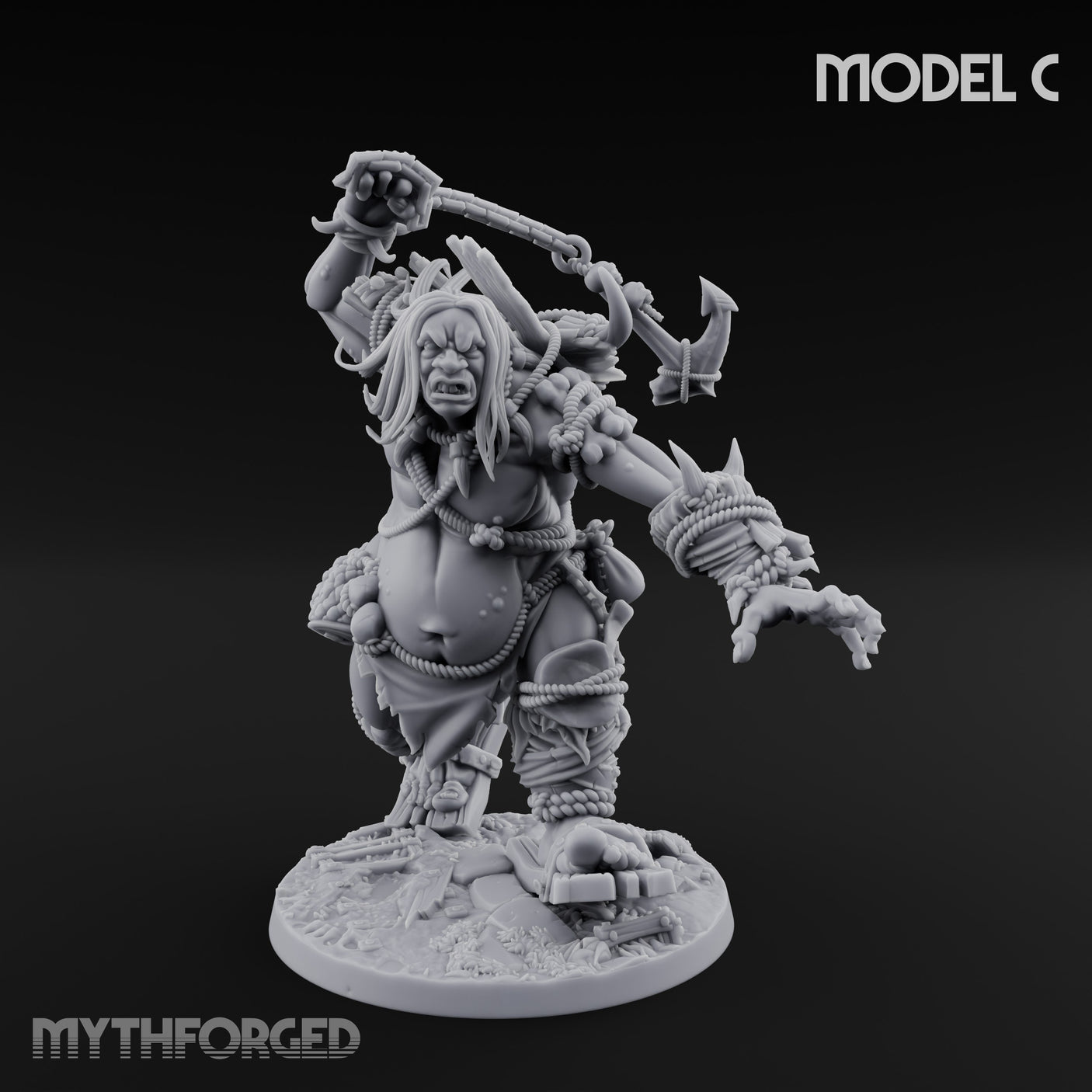 Raiding And Pillaging Hill Giant Marauders Miniature for Dungeons and Dragons, Pathfinder or other TTRPGs