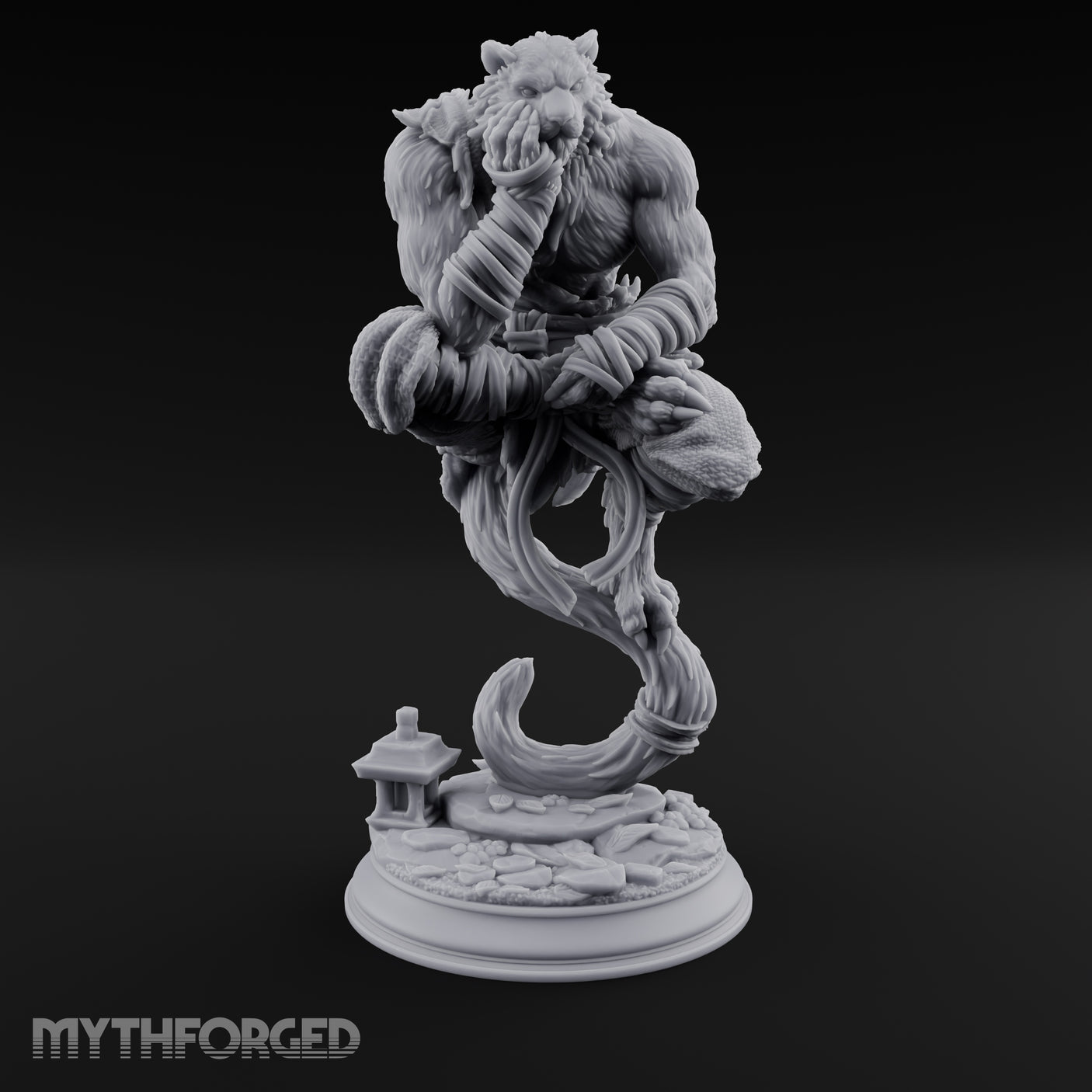 Levitating Meditation Rakshasa Monk Miniature for Dungeons and Dragons, Pathfinder or other TTRPGs