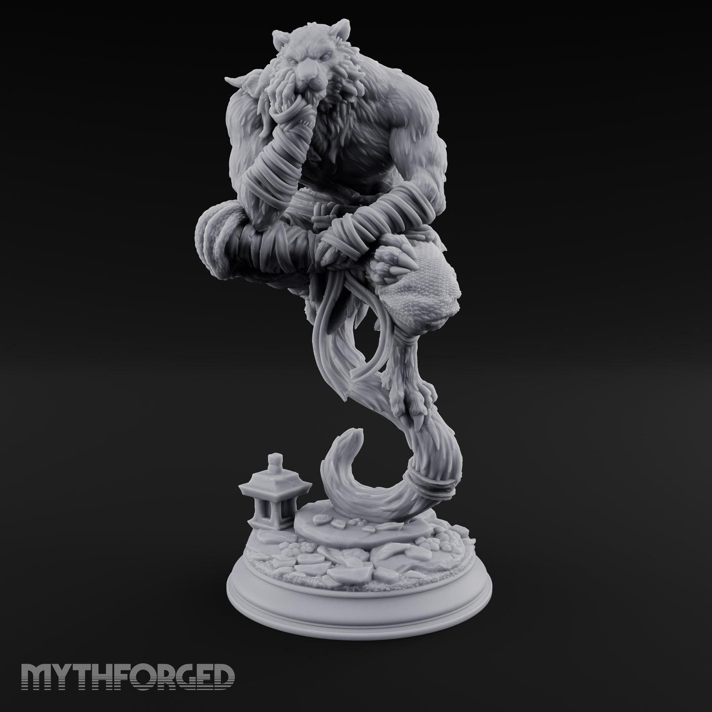 Levitating Meditation Rakshasa Monk Miniature for Dungeons and Dragons, Pathfinder or other TTRPGs
