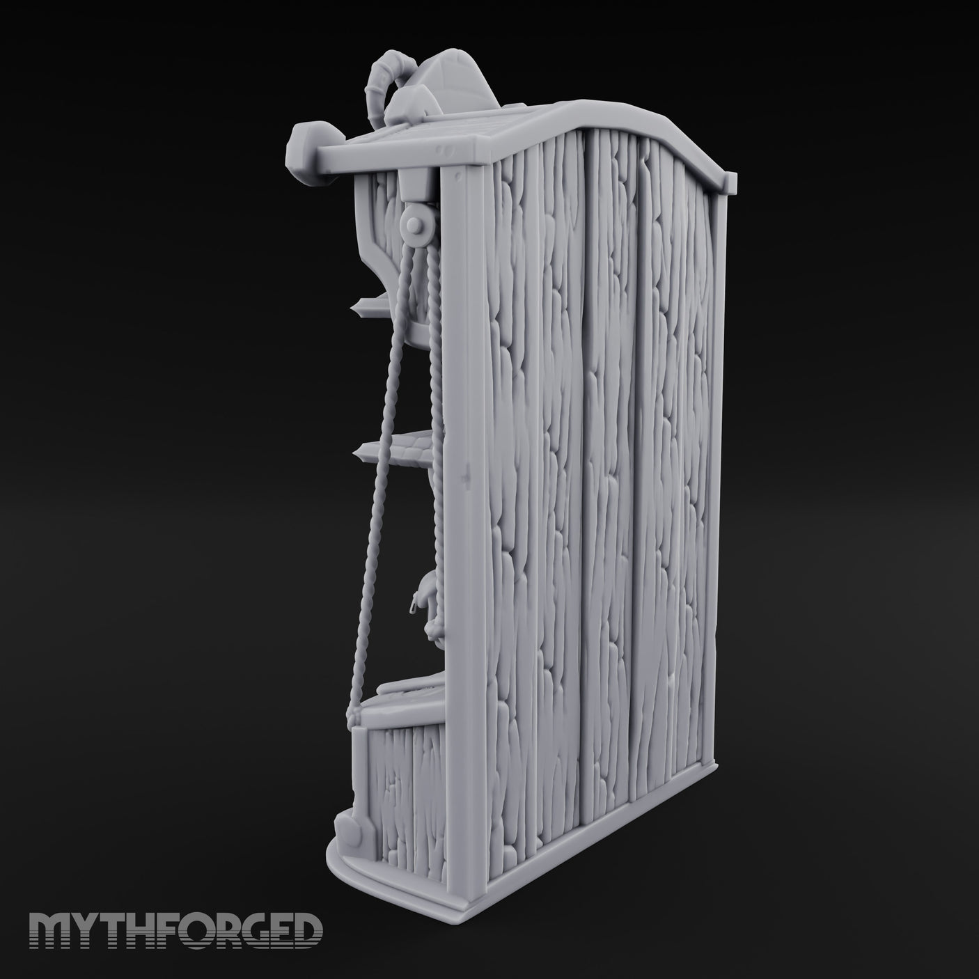 Ram-Skull Topped Pack-Laden Adventurer's Shop Shelf Miniature for Dungeons and Dragons, Pathfinder or other TTRPGs