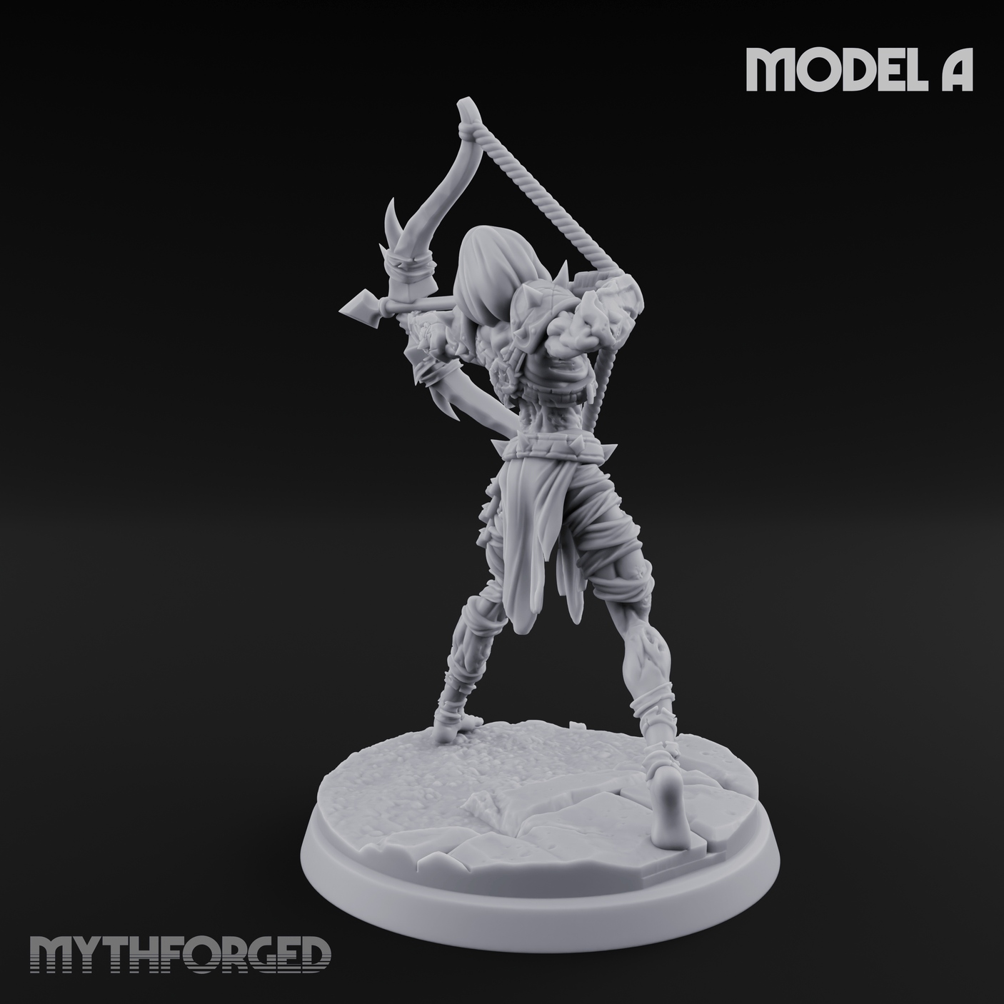 Drawing Back For The Shot Ghoul Archers A Miniature for Dungeons and Dragons, Pathfinder or other TTRPGs
