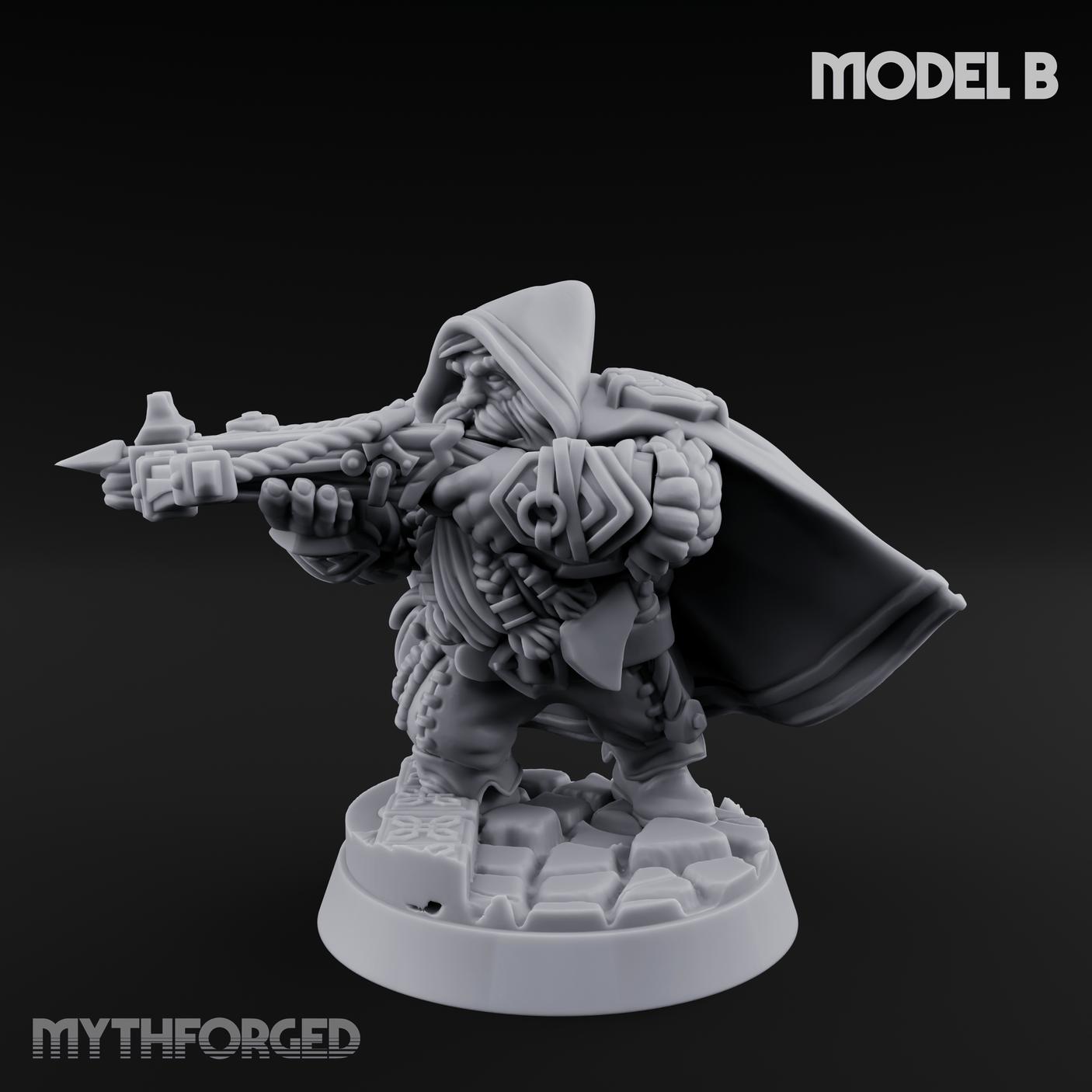 Grizzled Ranging Dwarf Rangers B Miniature for Dungeons and Dragons, Pathfinder or other TTRPGs