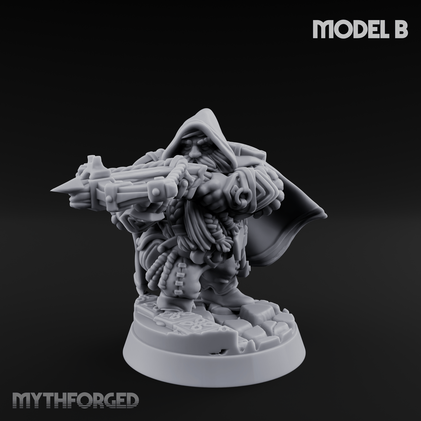 Grizzled Ranging Dwarf Rangers B Miniature for Dungeons and Dragons, Pathfinder or other TTRPGs