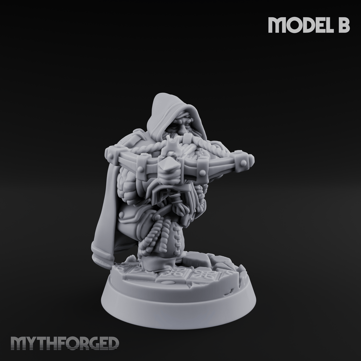 Grizzled Ranging Dwarf Rangers B Miniature for Dungeons and Dragons, Pathfinder or other TTRPGs