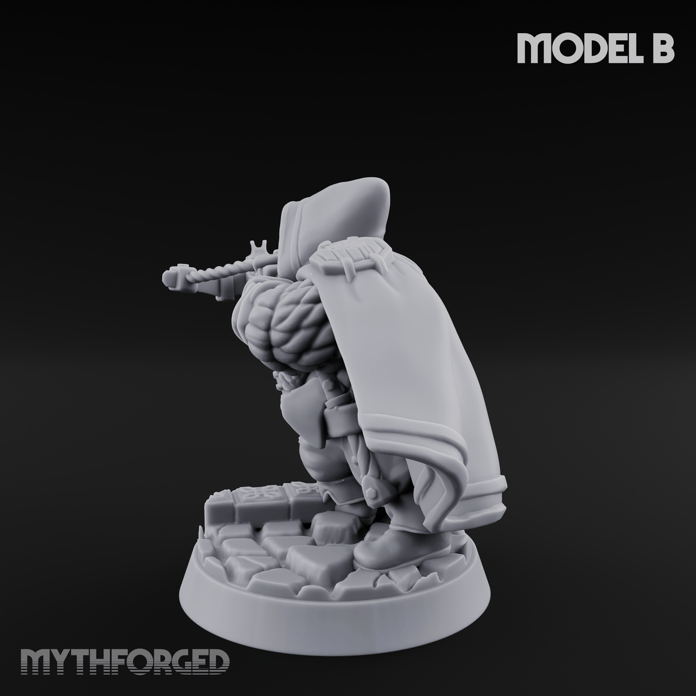 Grizzled Ranging Dwarf Rangers B Miniature for Dungeons and Dragons, Pathfinder or other TTRPGs