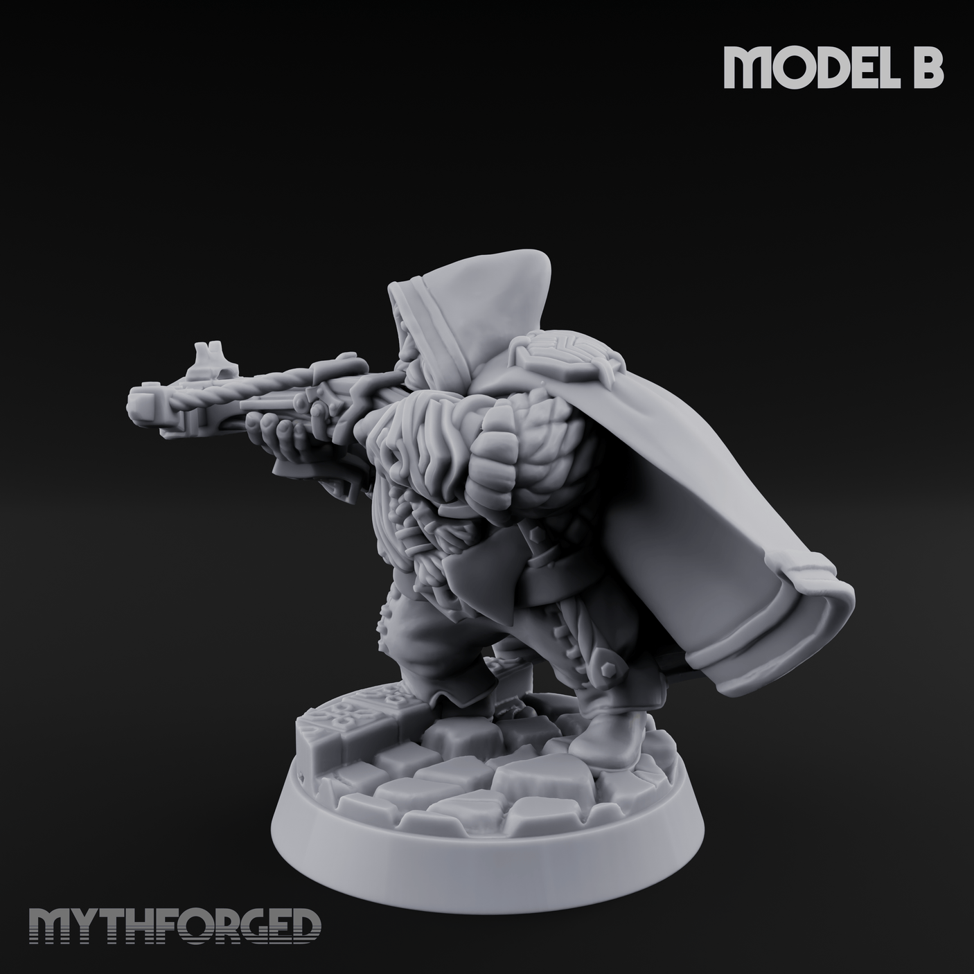 Grizzled Ranging Dwarf Rangers B Miniature for Dungeons and Dragons, Pathfinder or other TTRPGs