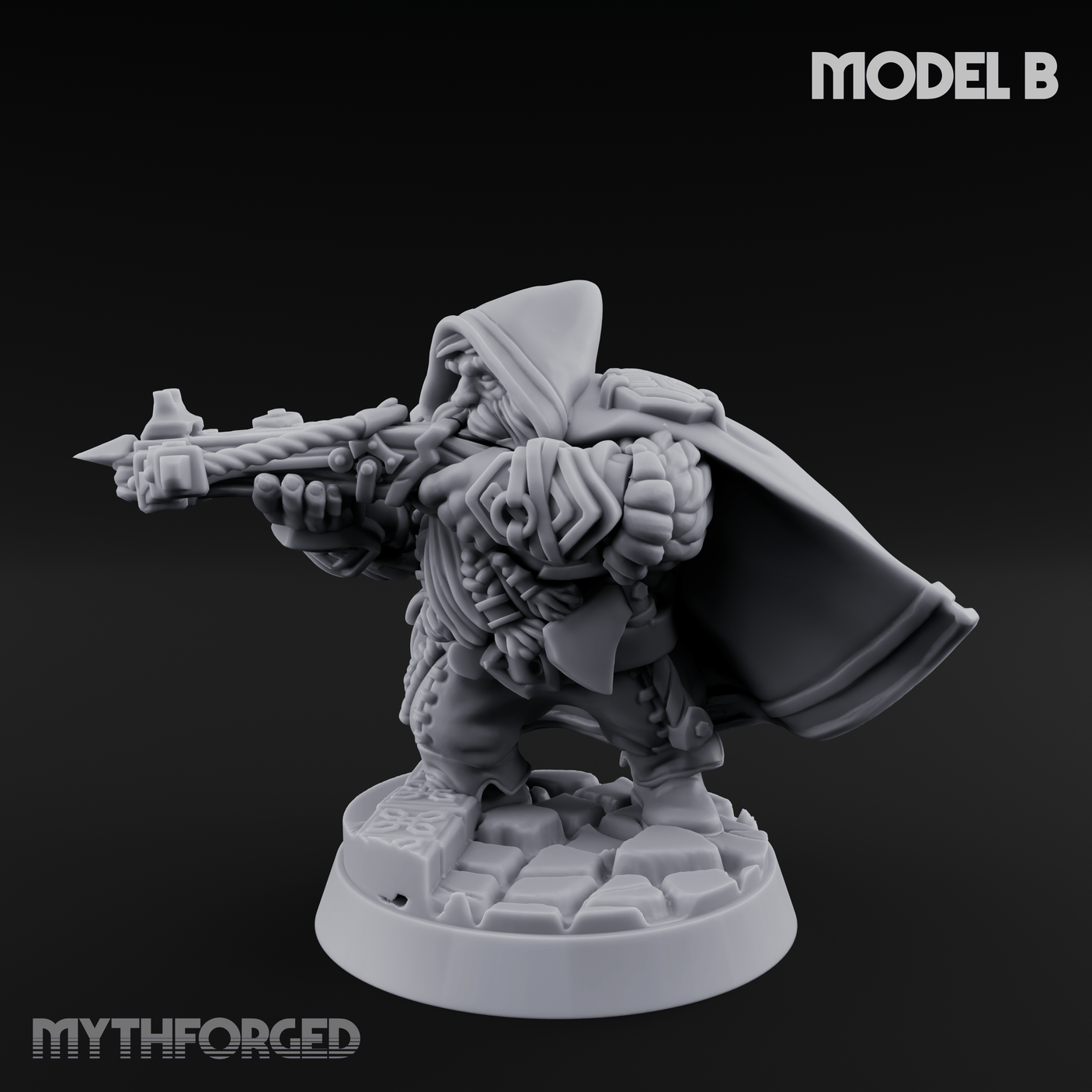 Grizzled Ranging Dwarf Rangers B Miniature for Dungeons and Dragons, Pathfinder or other TTRPGs