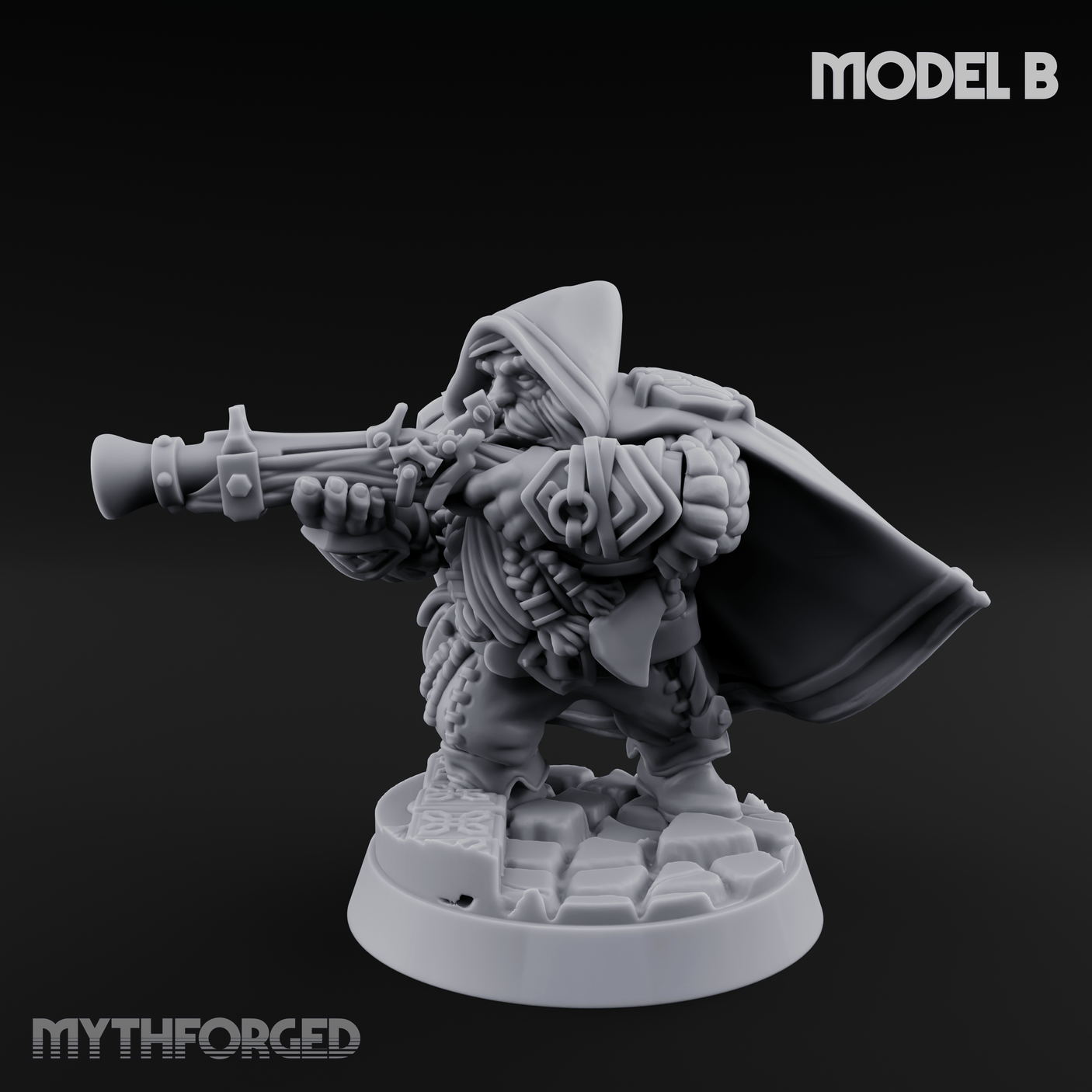 Grizzled Ranging Dwarf Rangers B Miniature for Dungeons and Dragons, Pathfinder or other TTRPGs