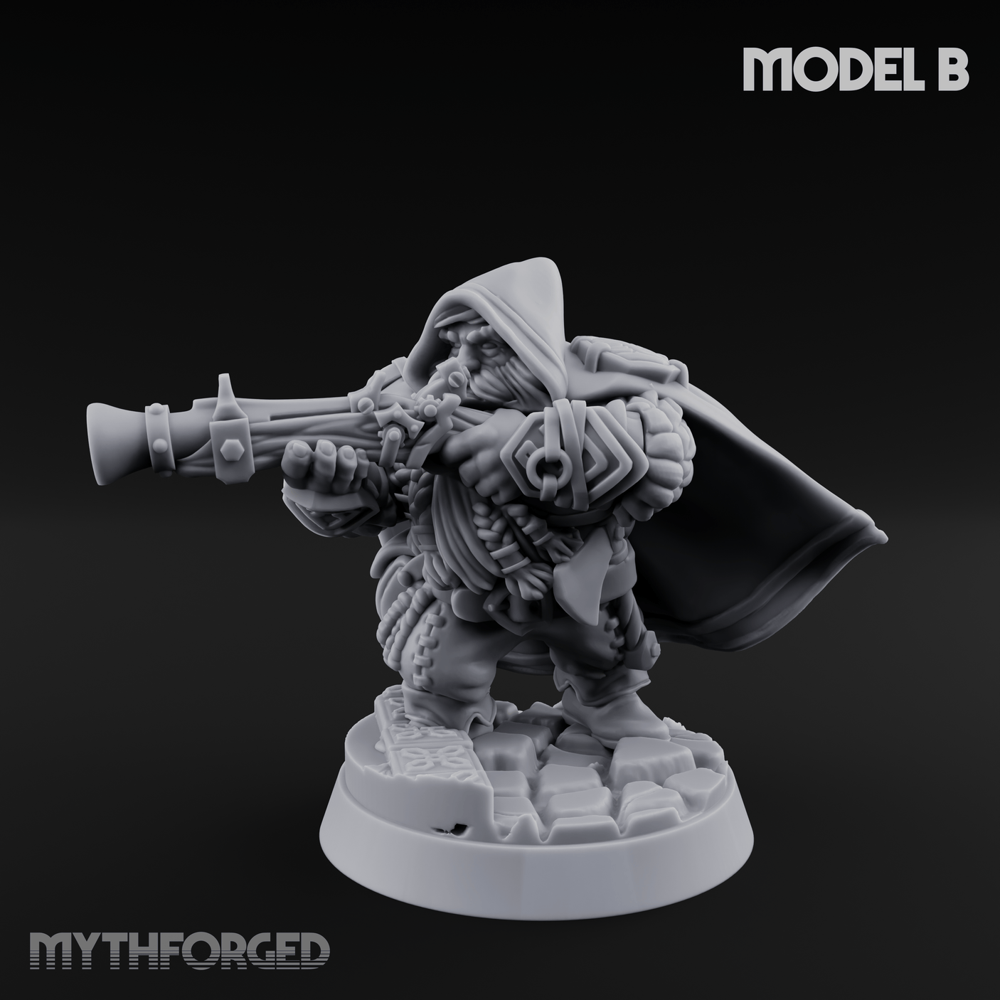 Grizzled Ranging Dwarf Rangers B Miniature for Dungeons and Dragons, Pathfinder or other TTRPGs