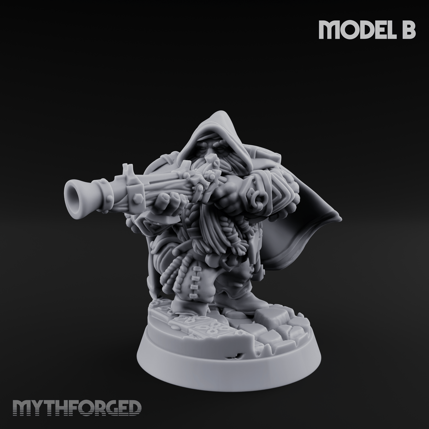 Grizzled Ranging Dwarf Rangers B Miniature for Dungeons and Dragons, Pathfinder or other TTRPGs