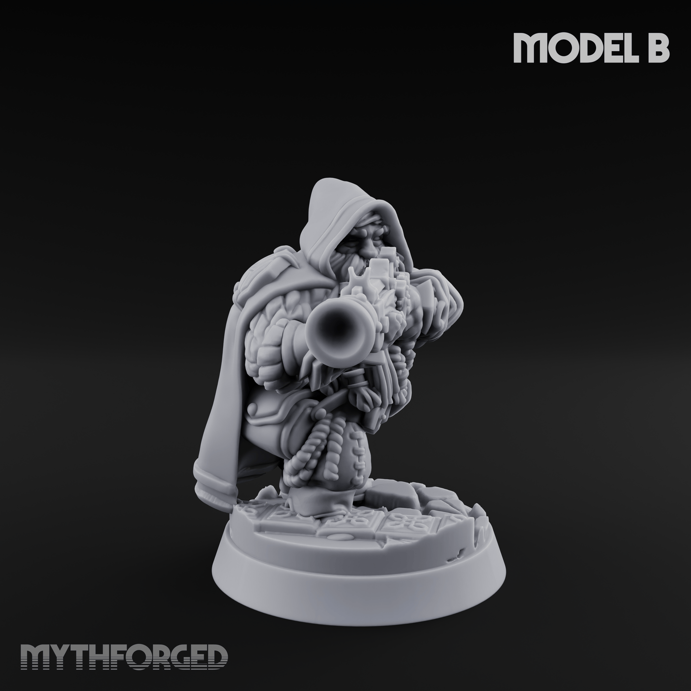 Grizzled Ranging Dwarf Rangers B Miniature for Dungeons and Dragons, Pathfinder or other TTRPGs
