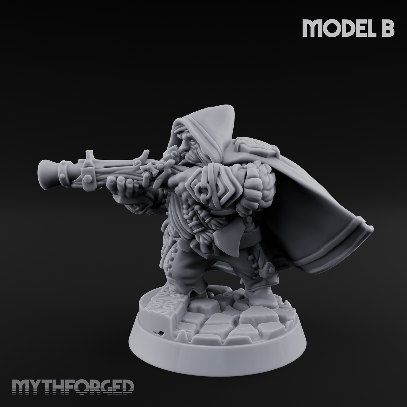 Grizzled Ranging Dwarf Rangers B Miniature for Dungeons and Dragons, Pathfinder or other TTRPGs