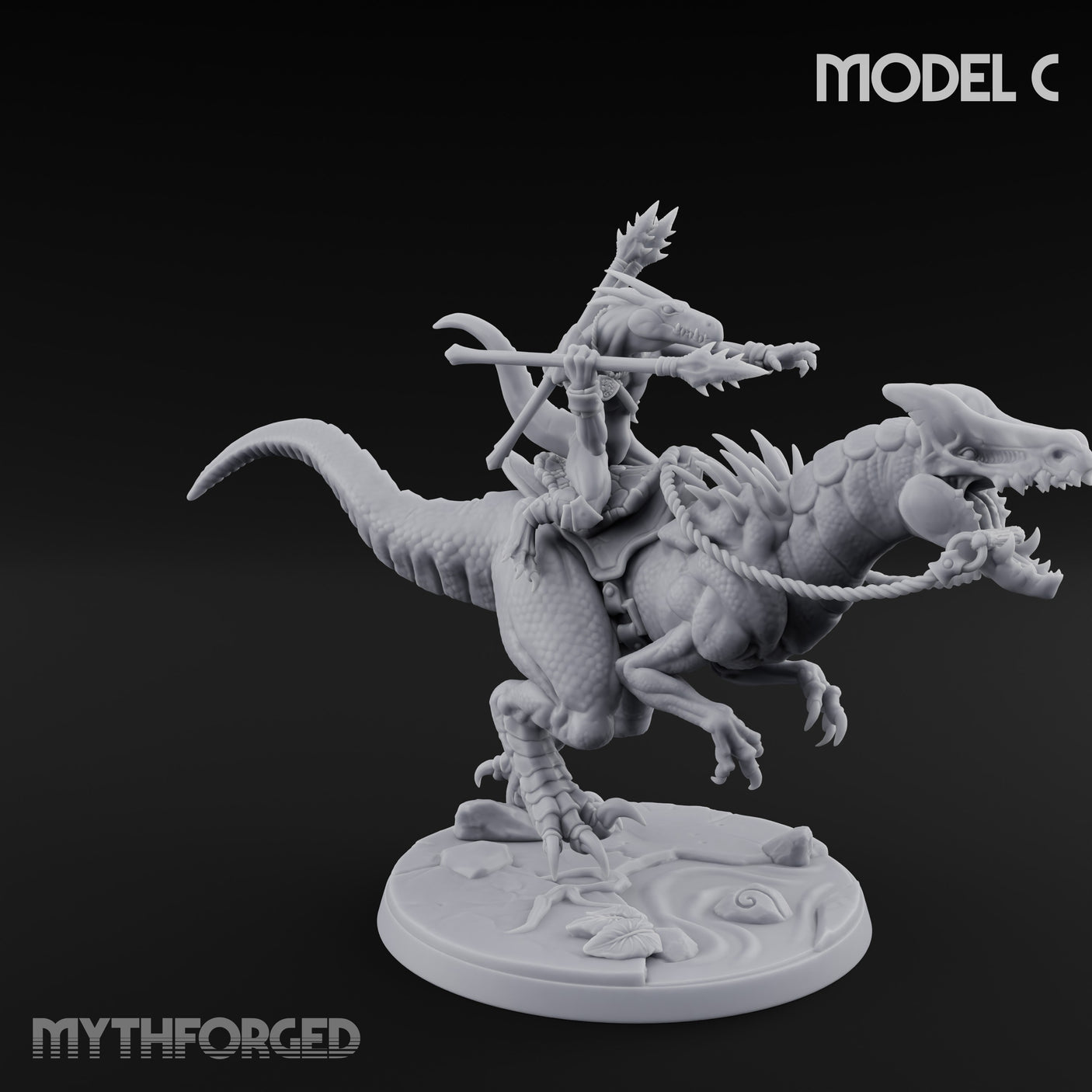 Raptor Reining Lizardfolk Rider C gallery 1