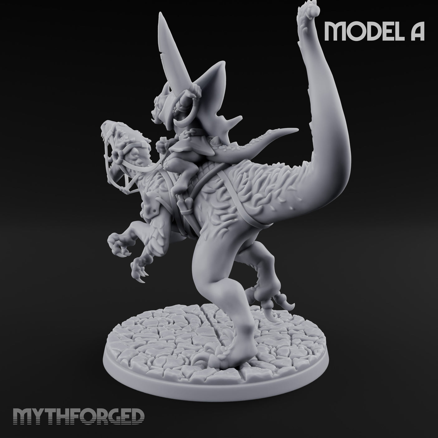 Raptor Riding Kobold Beast Rider A Miniature for Dungeons and Dragons, Pathfinder or other TTRPGs