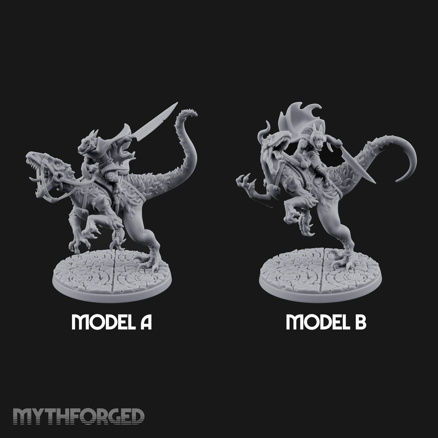 Raptor Riding Kobold Beast Riders Miniature for Dungeons and Dragons, Pathfinder or other TTRPGs