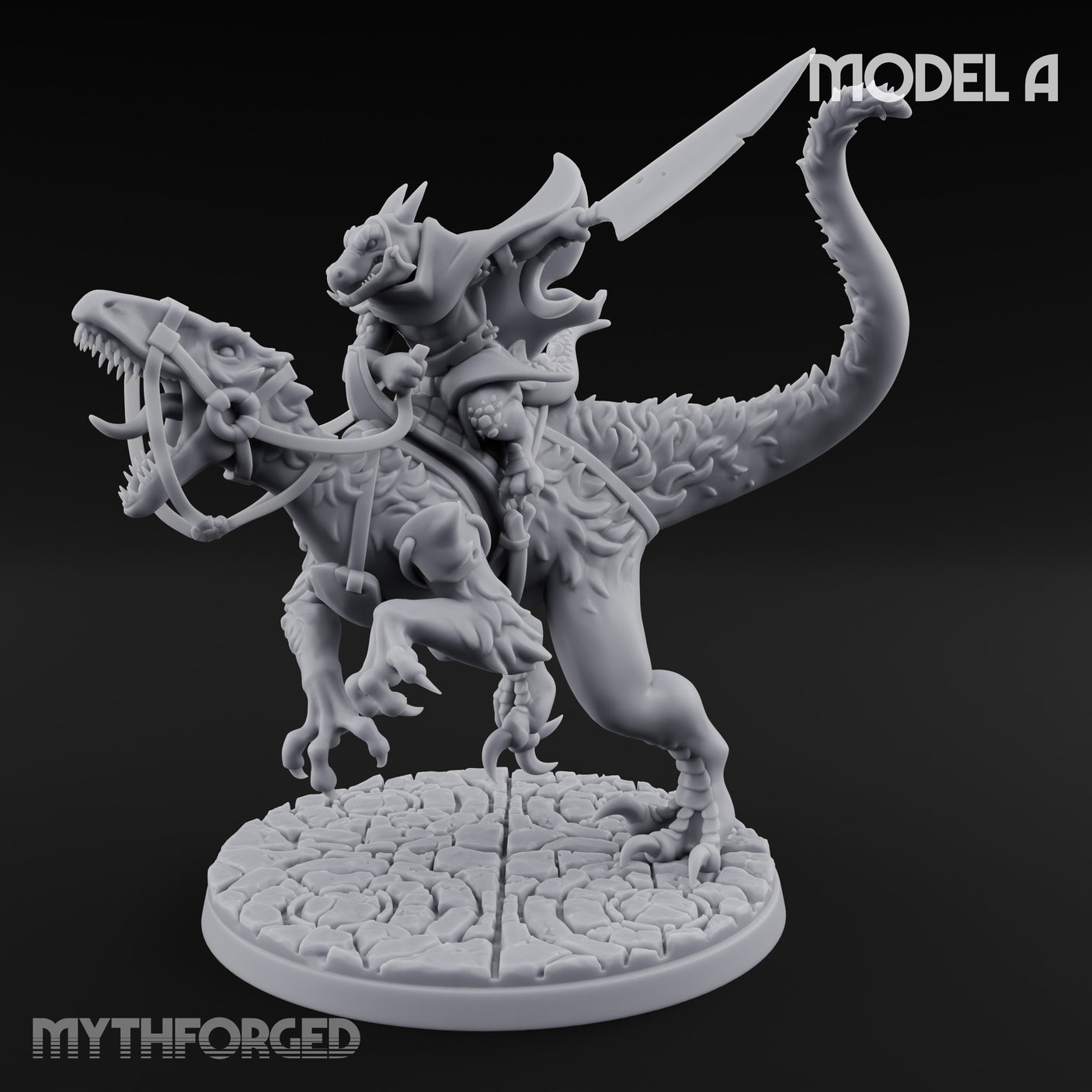 Raptor Riding Kobold Beast Riders Miniature for Dungeons and Dragons, Pathfinder or other TTRPGs