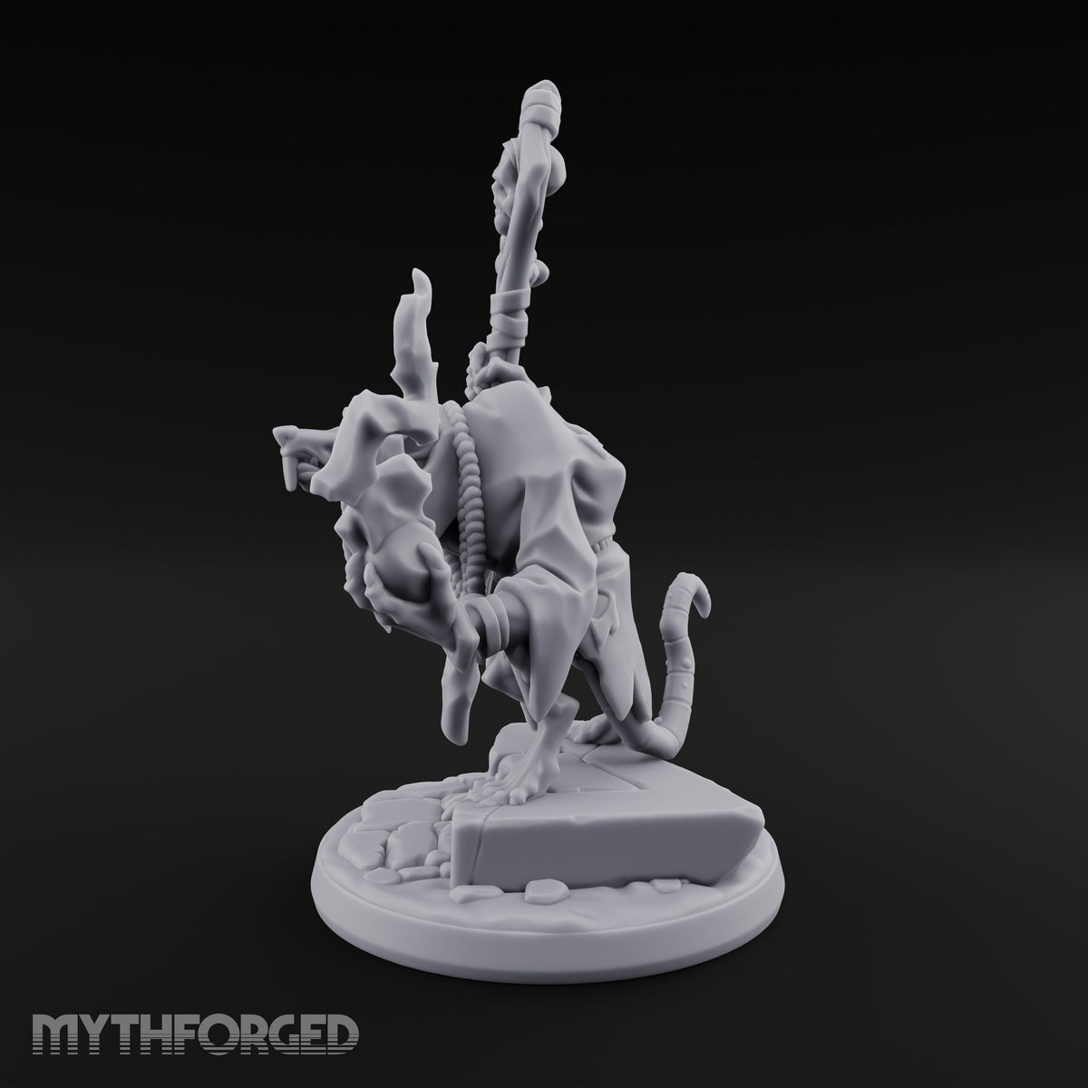 Skull Staff, Fire Cupped Ratfolk Caster