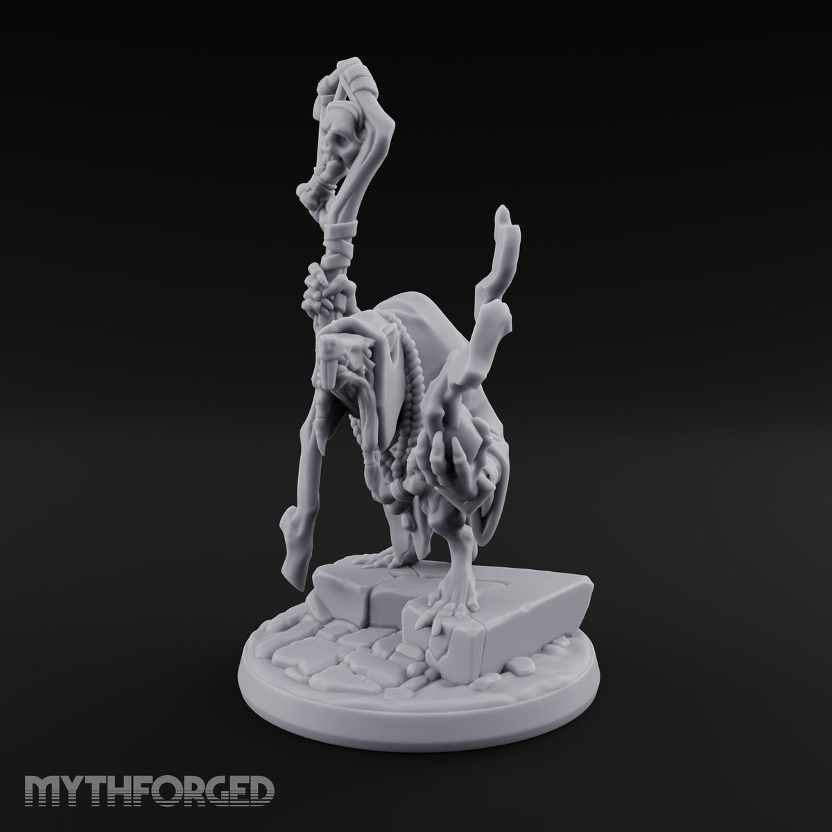 Skull Staff, Fire Cupped Ratfolk Caster