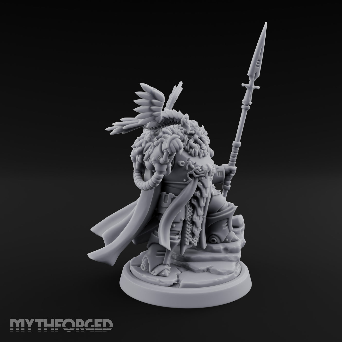 Raven Perching Spear Holding Dwarf Jarl gallery 2