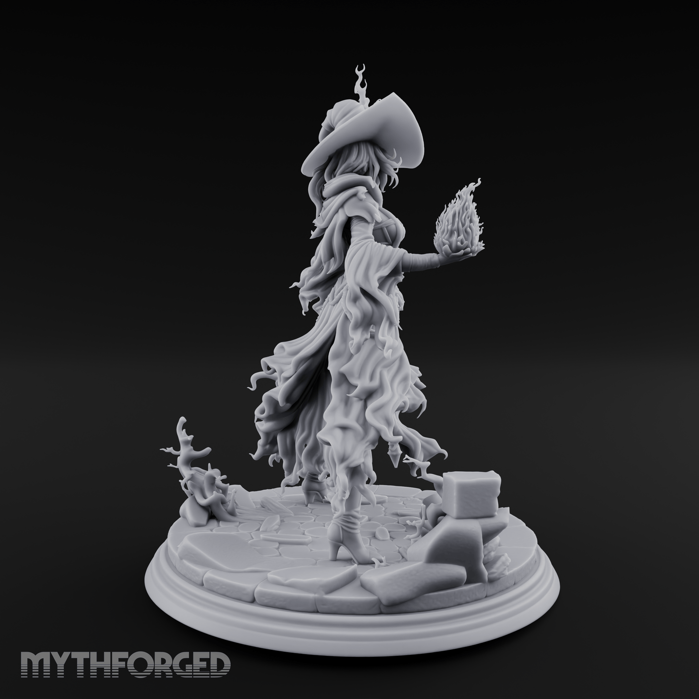 Flames Dancing From Her Fingertips Sorceress Miniature for Dungeons and Dragons, Pathfinder or other TTRPGs