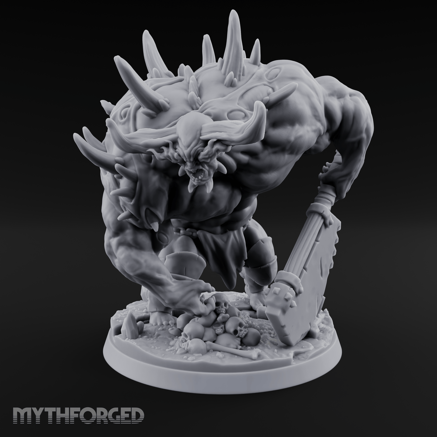 Tusks Gleaming Menacing Demon Brute Miniature for Dungeons and Dragons, Pathfinder or other TTRPGs