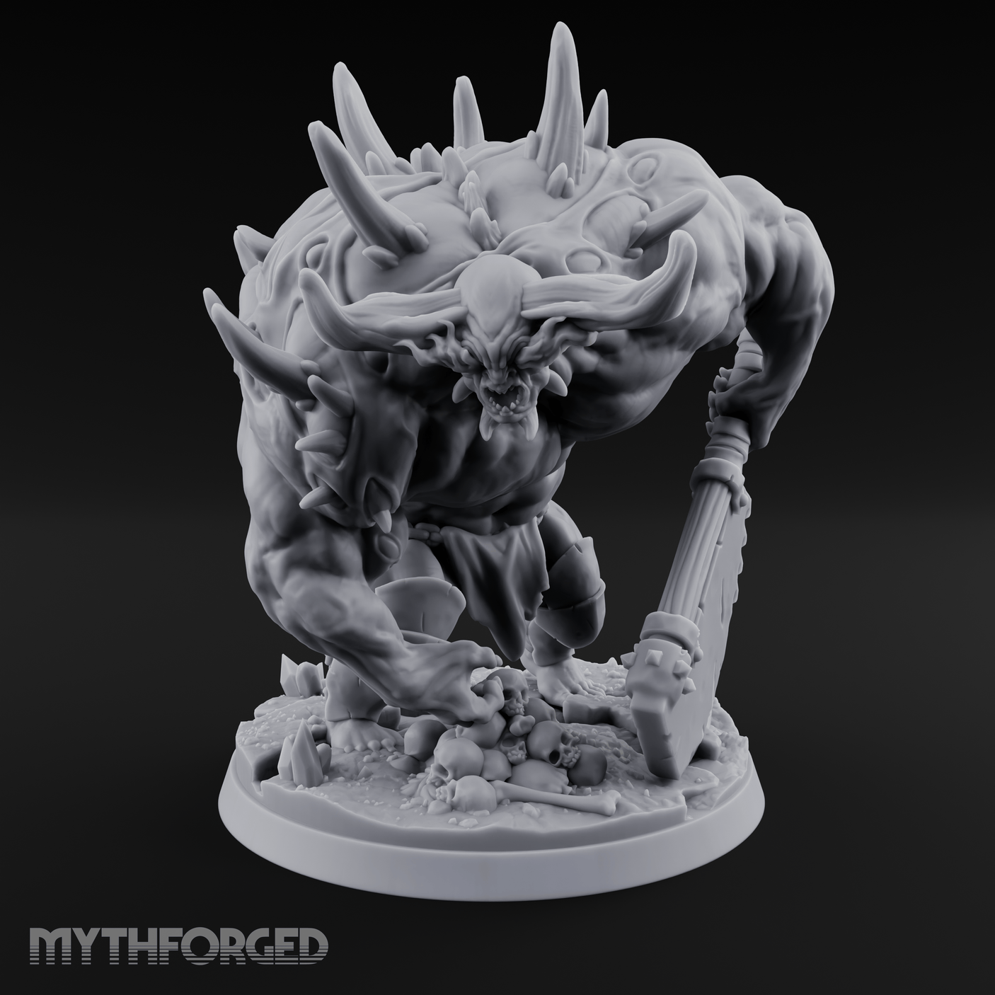 Tusks Gleaming Menacing Demon Brute Miniature for Dungeons and Dragons, Pathfinder or other TTRPGs