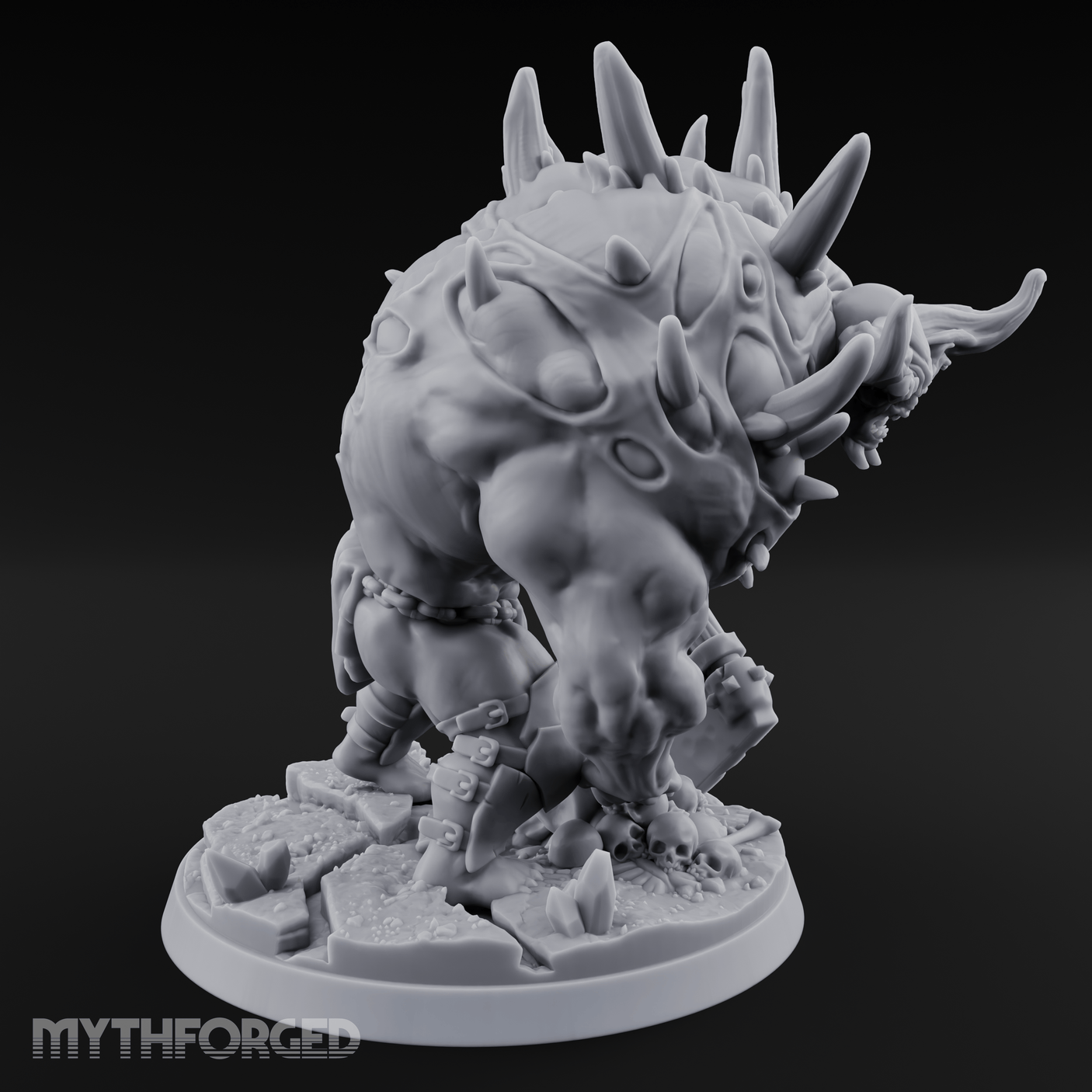 Tusks Gleaming Menacing Demon Brute Miniature for Dungeons and Dragons, Pathfinder or other TTRPGs