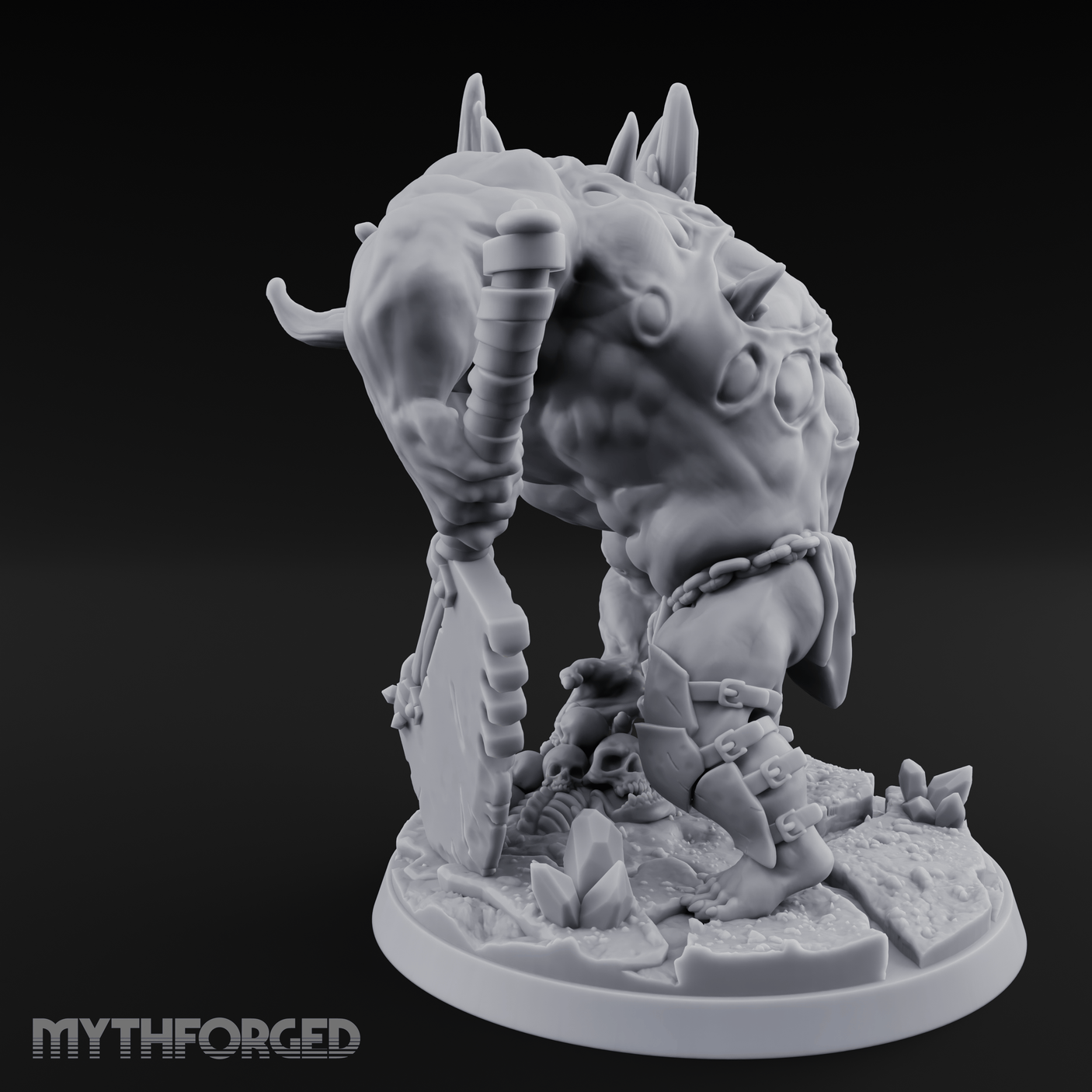 Tusks Gleaming Menacing Demon Brute Miniature for Dungeons and Dragons, Pathfinder or other TTRPGs