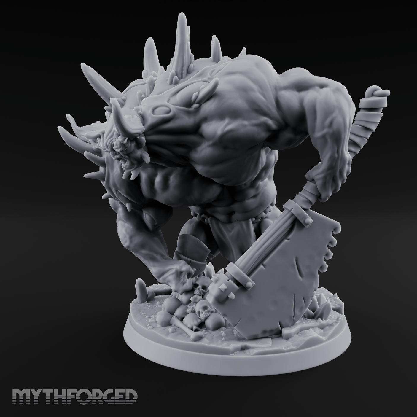 Tusks Gleaming Menacing Demon Brute Miniature for Dungeons and Dragons, Pathfinder or other TTRPGs