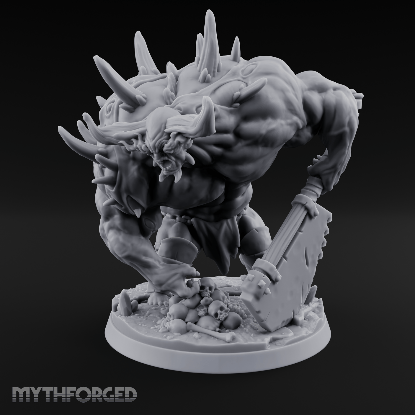 Tusks Gleaming Menacing Demon Brute Miniature for Dungeons and Dragons, Pathfinder or other TTRPGs