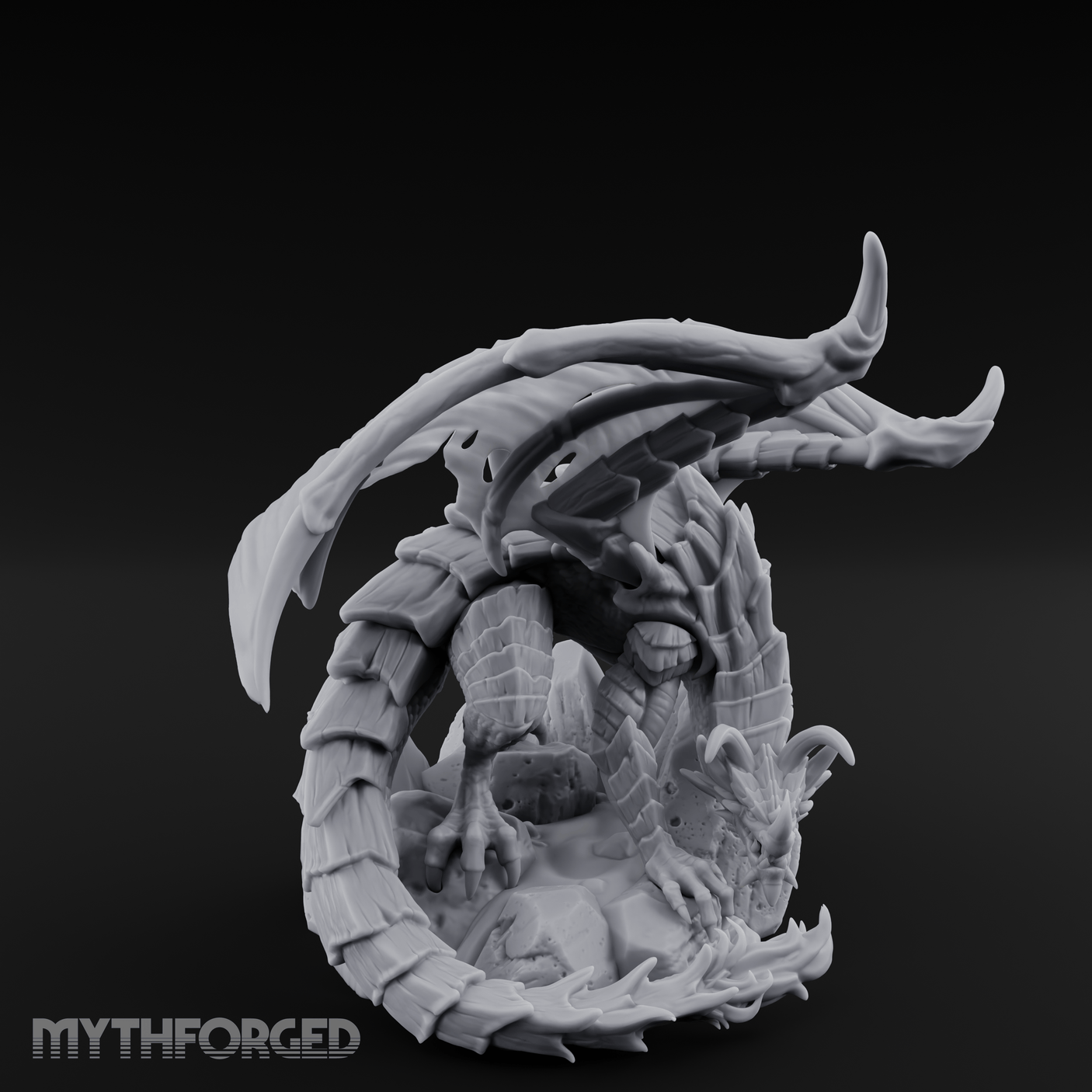 Perched Menacing Red Dragon Miniature for Dungeons and Dragons, Pathfinder or other TTRPGs