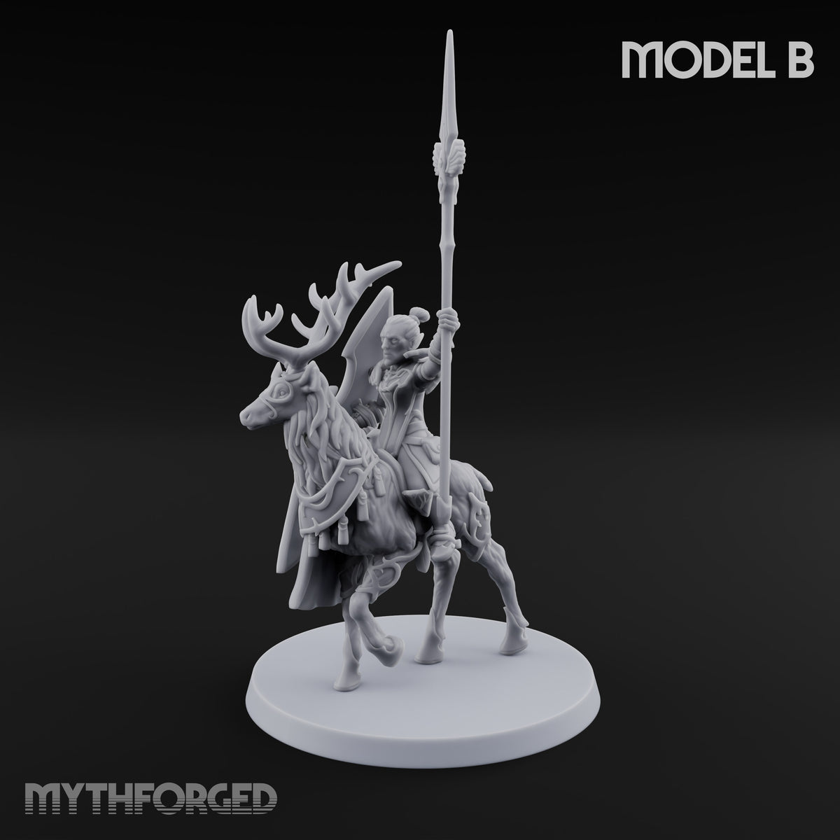 Antlers Lead the Charge Elf Stag Riders — B
