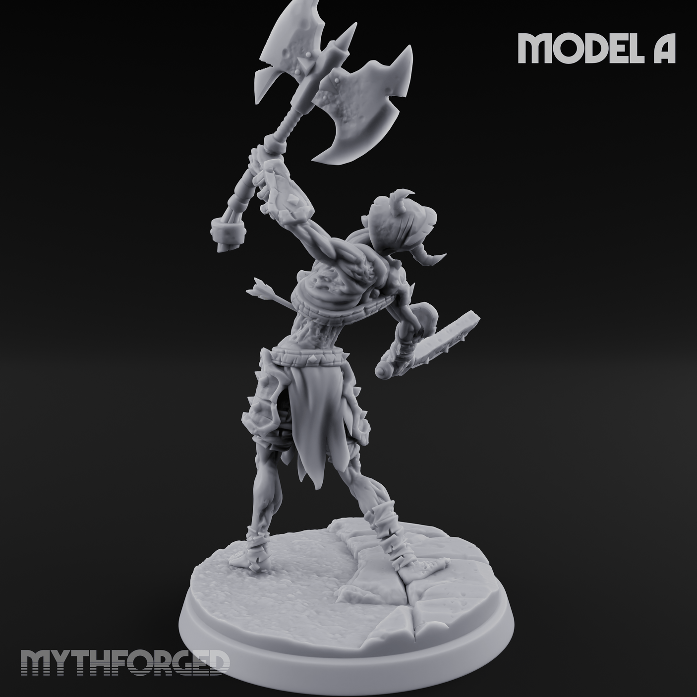 Axes Held High Ghoul Warriors A Miniature for Dungeons and Dragons, Pathfinder or other TTRPGs