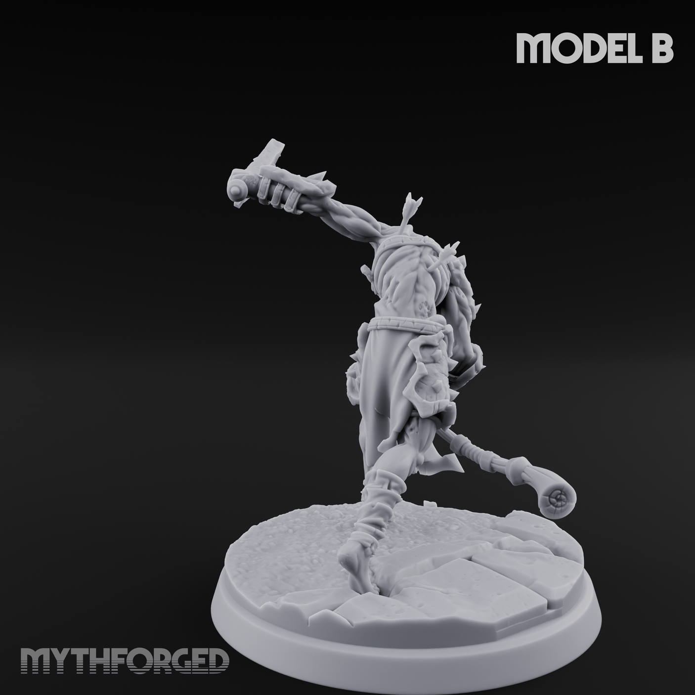 Axes Held High Ghoul Warriors B Miniature for Dungeons and Dragons, Pathfinder or other TTRPGs