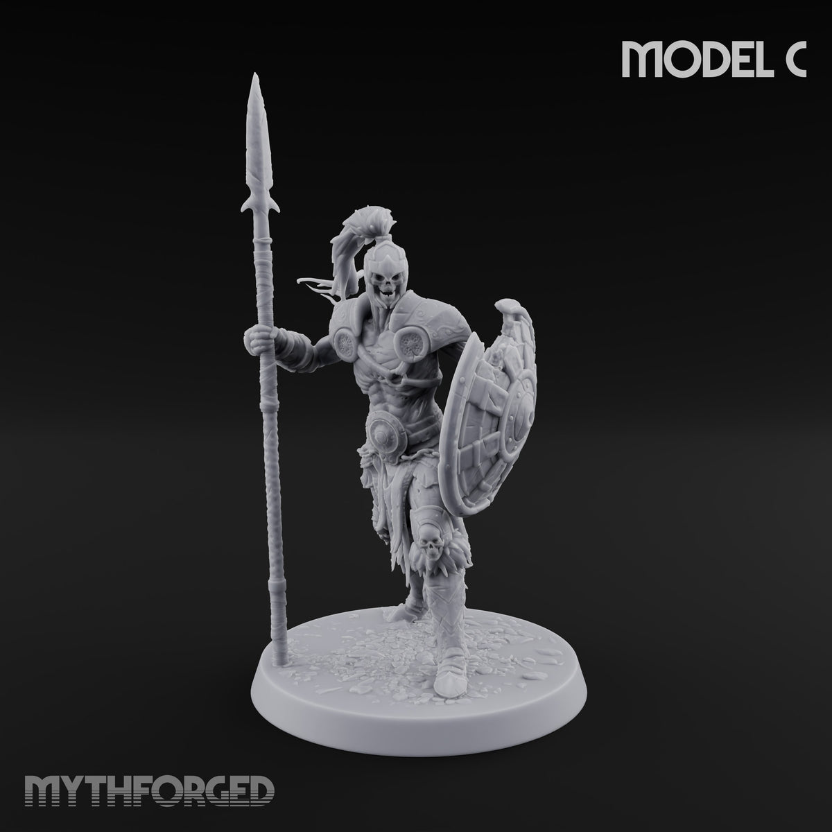 Horns, Hide and Hafts Skeleton Spear Warrior C