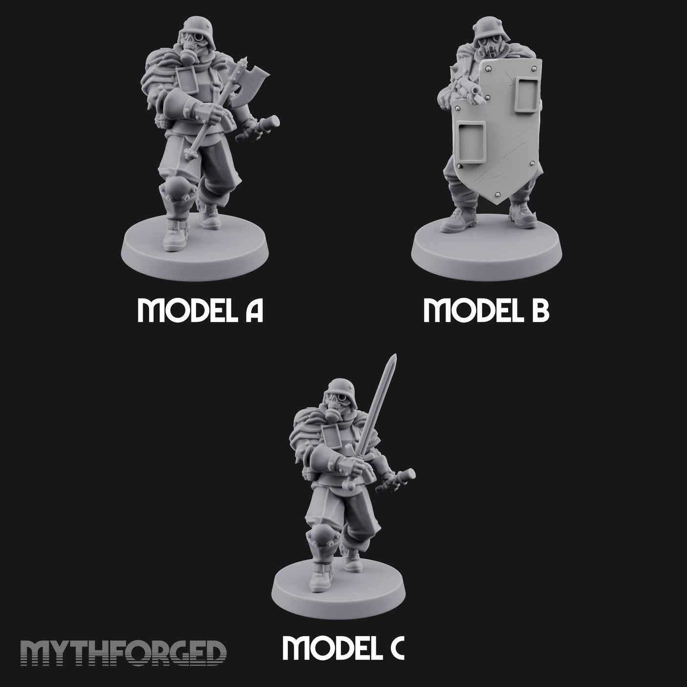 Rifle Bearing Shield Wielding Troopers — Full Set
