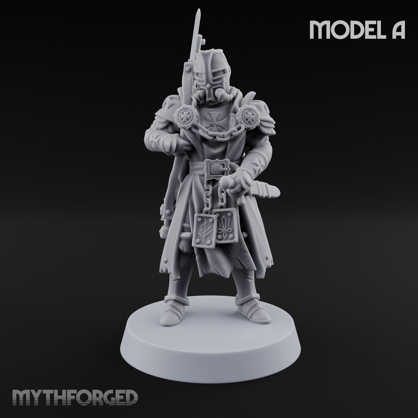 Rifle Bearing Steampunk Templar A Miniature for Dungeons and Dragons, Pathfinder or other TTRPGs