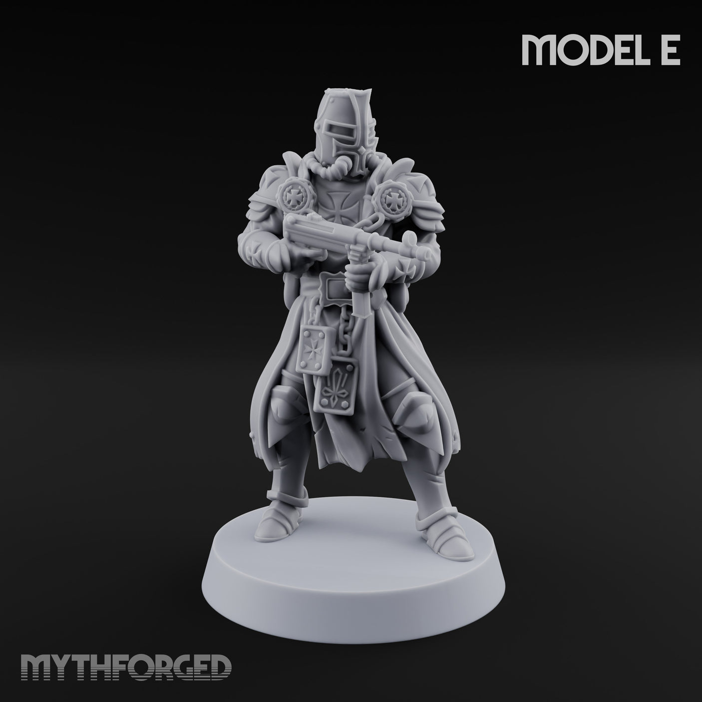 Rifle Bearing Steampunk Templar E Miniature for Dungeons and Dragons, Pathfinder or other TTRPGs