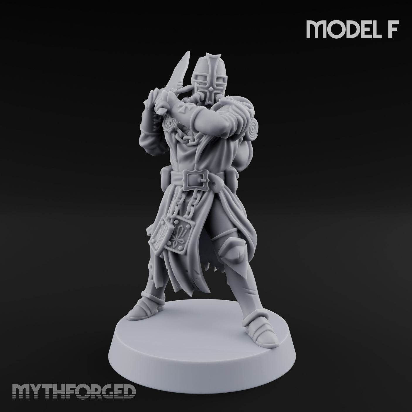 Rifle Bearing Steampunk Templar F Miniature for Dungeons and Dragons, Pathfinder or other TTRPGs