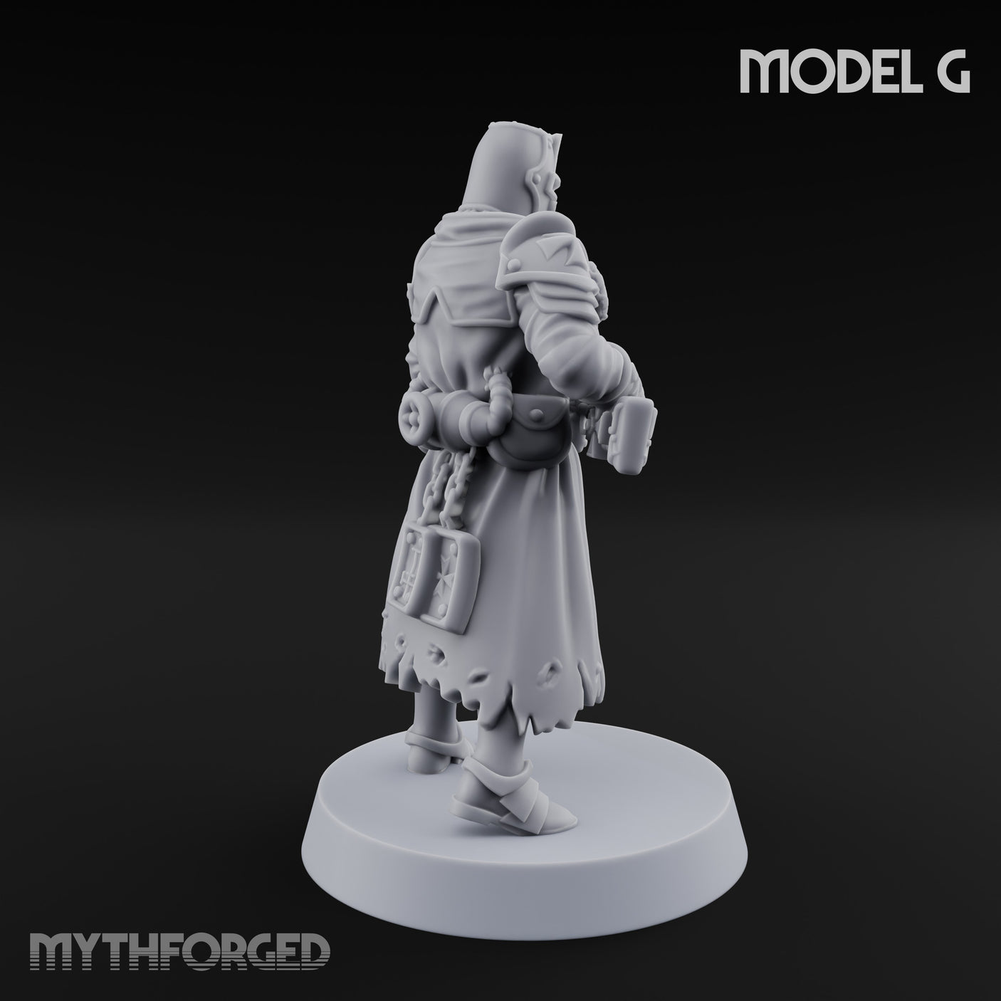 Rifle Bearing Steampunk Templar G Miniature for Dungeons and Dragons, Pathfinder or other TTRPGs