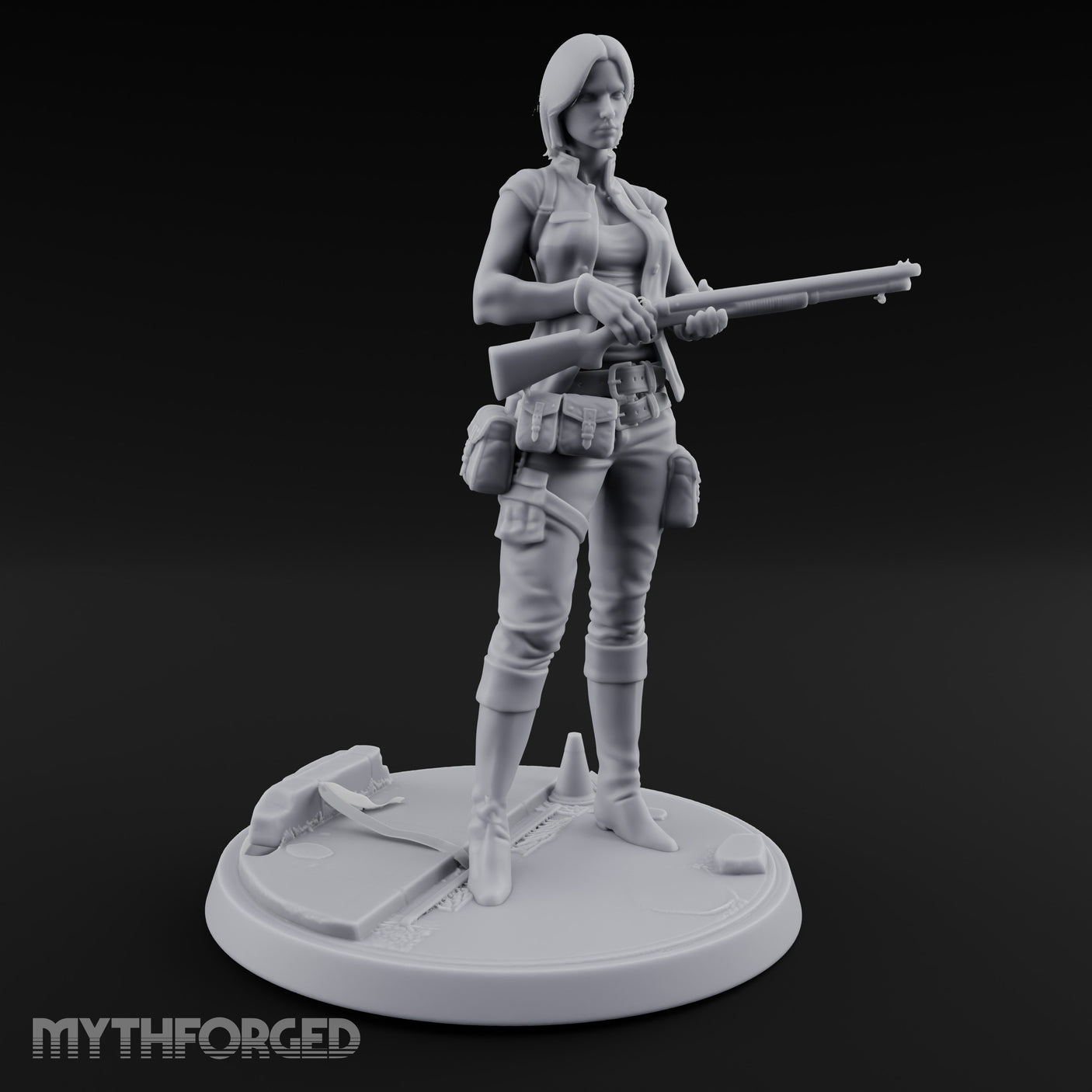 Rifle Cradling Human Survivor Miniature for Dungeons and Dragons, Pathfinder or other TTRPGs