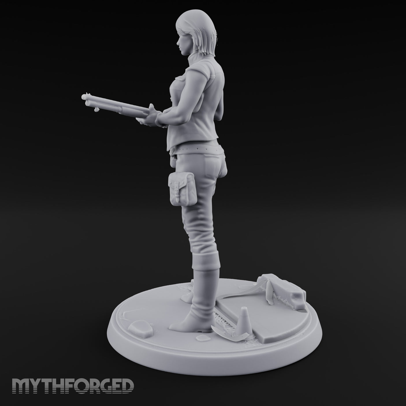 Rifle Cradling Human Survivor Miniature for Dungeons and Dragons, Pathfinder or other TTRPGs
