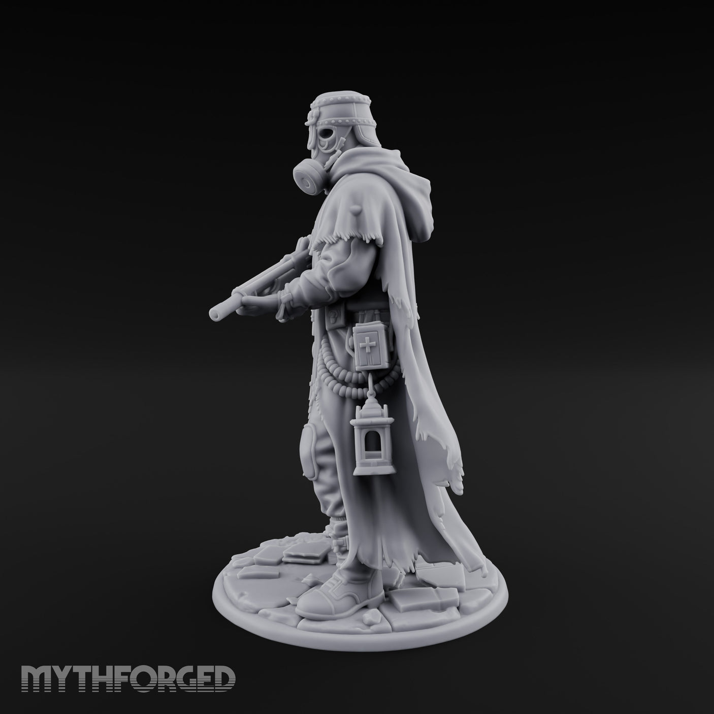 Rifle Levelling Human Resistance Fighter Miniature for Dungeons and Dragons, Pathfinder or other TTRPGs