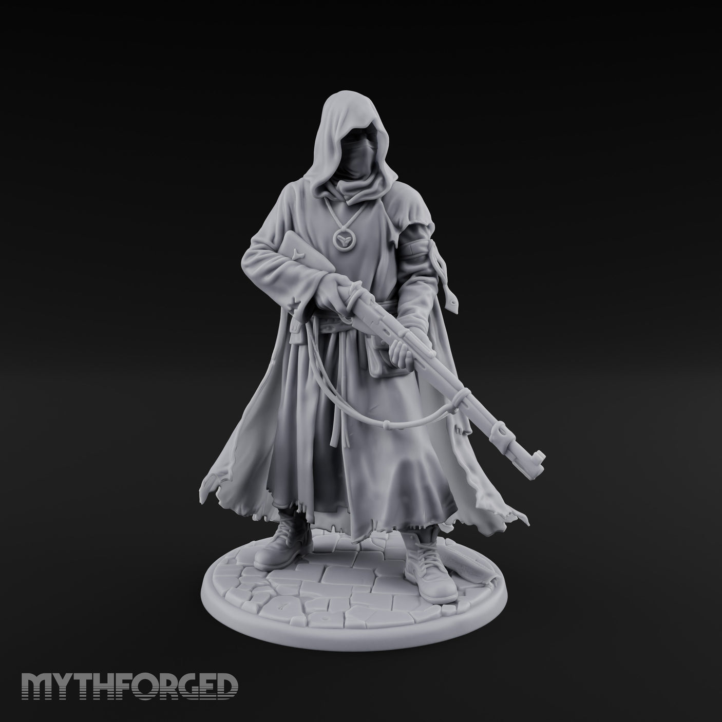 Rifle Lowering Human Cultist Miniature for Dungeons and Dragons, Pathfinder or other TTRPGs