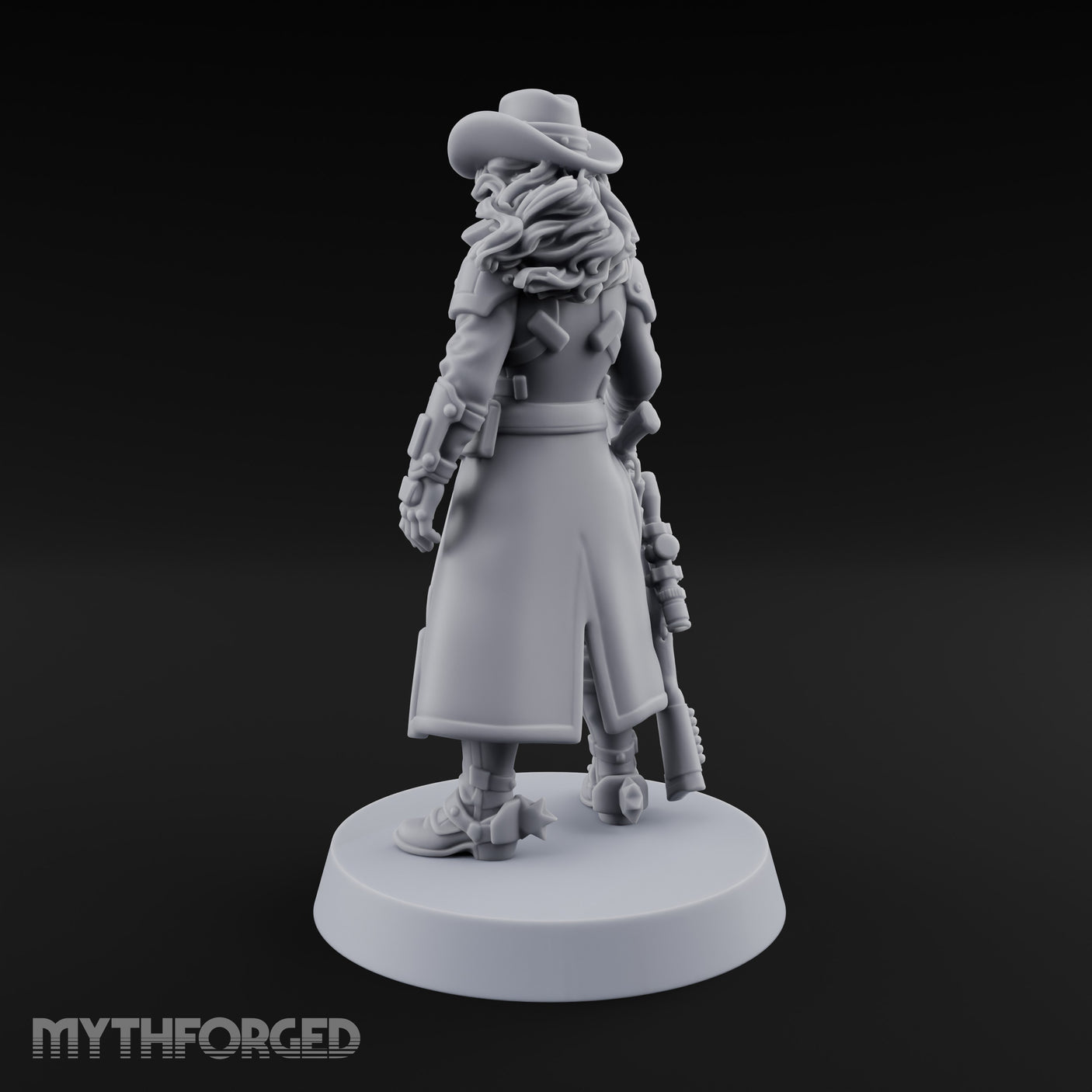 Rifle Resting Human Sheriff Miniature for Dungeons and Dragons, Pathfinder or other TTRPGs