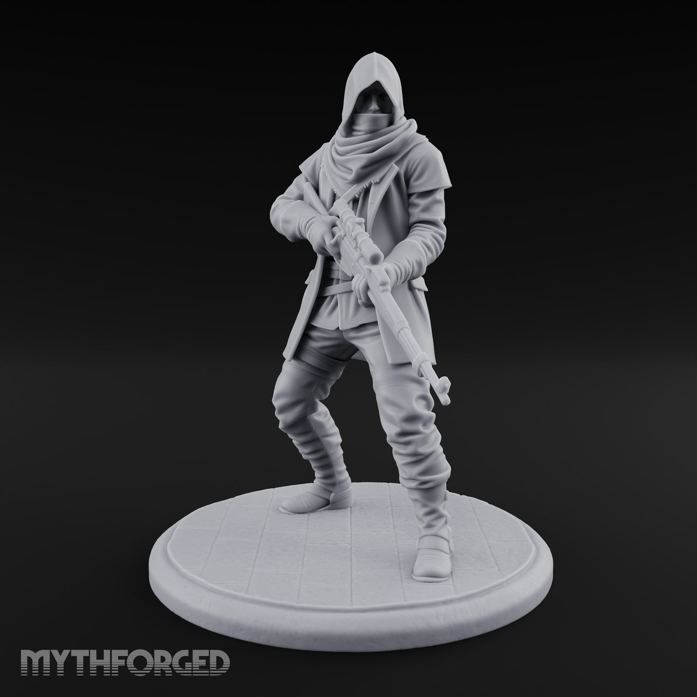 Rifle Stalking Human Resistance Fighter Miniature for Dungeons and Dragons, Pathfinder or other TTRPGs