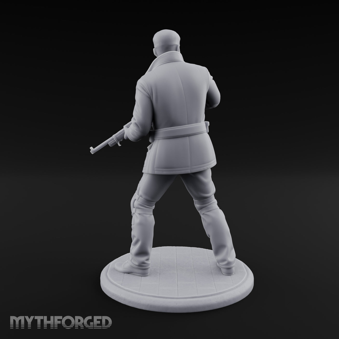 Rifle Sweeping Human Resistance Fighter Miniature for Dungeons and Dragons, Pathfinder or other TTRPGs