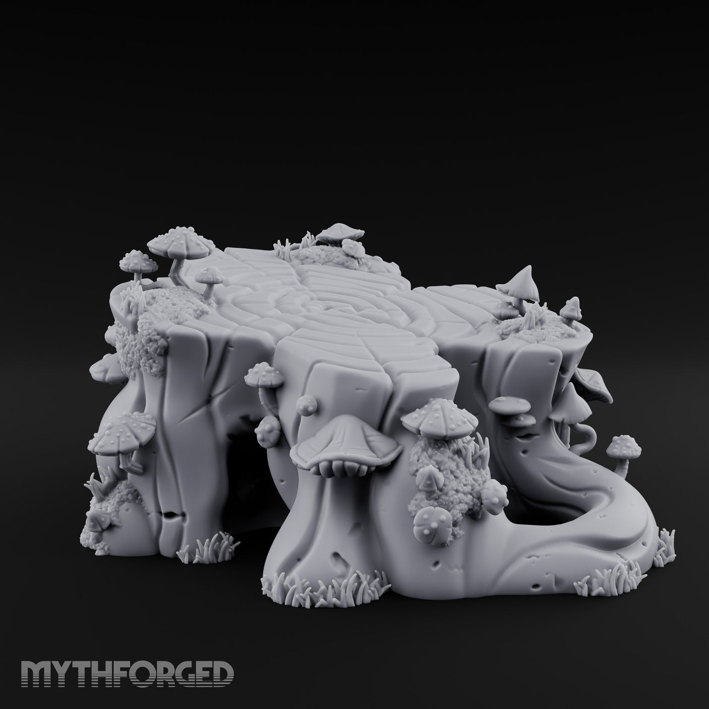 Ring-Grained Fungus-Smothered Forest Stump Miniature for Dungeons and Dragons, Pathfinder or other TTRPGs