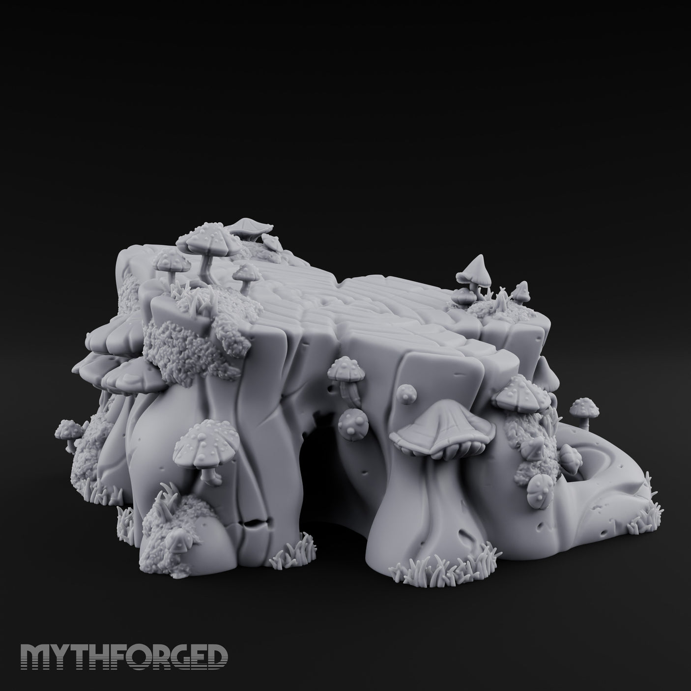 Ring-Grained Fungus-Smothered Forest Stump Miniature for Dungeons and Dragons, Pathfinder or other TTRPGs