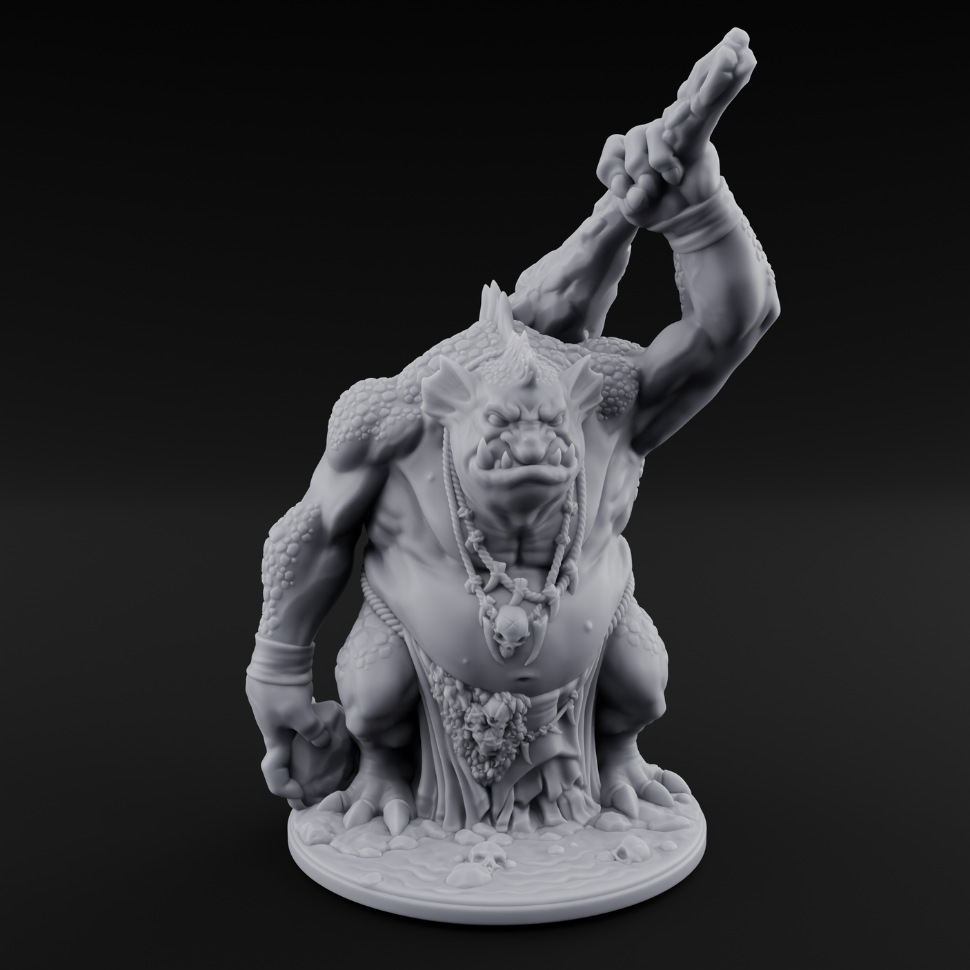 Club Smashing Brute River Dweller Miniature for Dungeons and Dragons, Pathfinder or other TTRPGs
